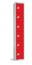 Standard Locker | 6 Doors | 1800 x 300 x 450mm | Red