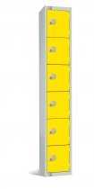 Standard Locker | 6 Doors | 1800 x 300 x 450mm | Yellow